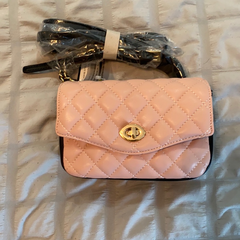 Two tone faux leather mini bag